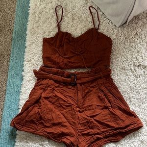L Space rust orange two piece set